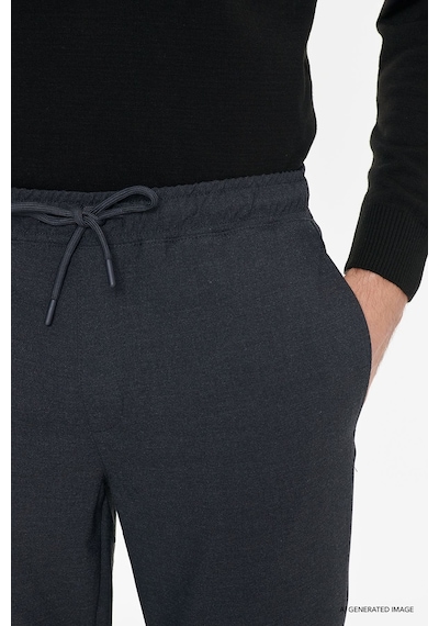 Ac&Co / Altınyıldız Classics Slim Fit Dar Kesim Beli Bağlamalı Yan Cepli Erkek Pantolon - Antrasit