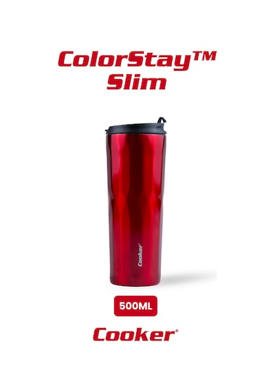 Cooker Colorstay Slim 500 Ml Paslanmaz Çelik Bardak Termos Ckr2100 Kırmızı