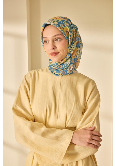 Silk Home Soft Eşarp 73090-26 Gök Mavi, Sarı, Turuncu, Gri