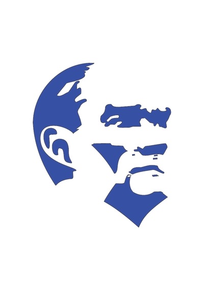 Mustafa Kemal Atatürk Silüet Sticker 17x17 Cm mavi
