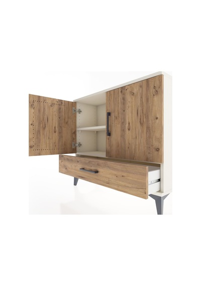 Arges Şifonyer 2 Raflı Tek Çekmeceli 2 Kapaklı 88x30x80 Aytaşı-çam Aytası
