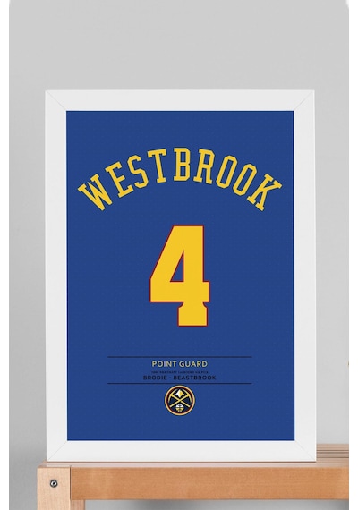 Russell Westbrook Forma Çerçeveli Tablo - Nba Denver Nuggets Jersey
