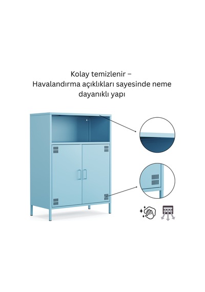 Pera Metal Dolap 2 Kapılı, Açık Raflı 80,50 X 40 X 109,50 Cm - 9 Renk Seçeneği Bulunmaktadır Ral 5024 Mavi Pera Metal Dolap 2 Kapılı, Açık Raflı 80,50 X 40 X 109,50 Cm - 9 Renk Seçeneği Bulunmaktadır Ral 5024 Mavi