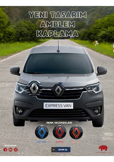 Renault Express 2021-2025 Yeni Tasarım Amblem Kaplama Sticker