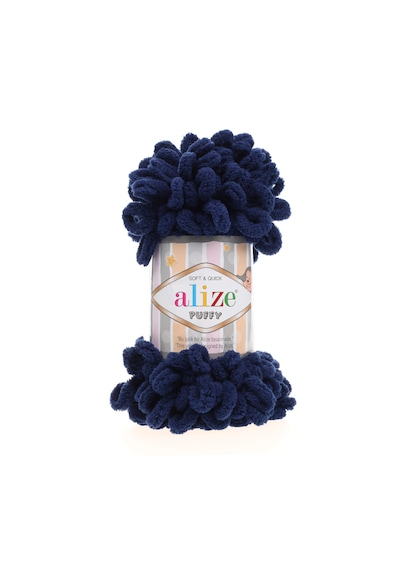 Alize 5 Adet Puffy El Örgü Ipliği 5'li Paket - 100 Gr. 9 Mt. Parmak Örgü Ipi - Şevval Tuhafiye 58 Lacivert