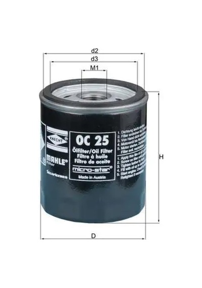 Mahle Oc25 Yag Filtresi 11421250534 11421256850 11421258038