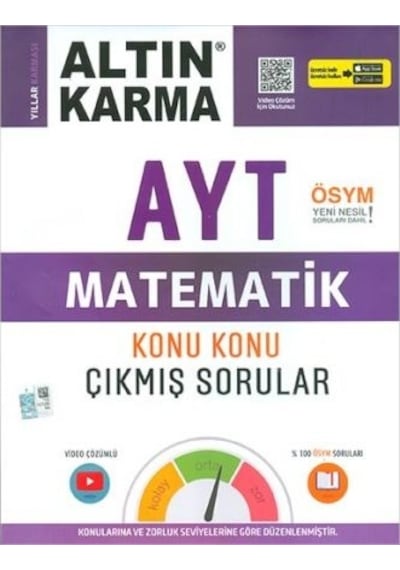 AYT Matematik Konu Konu Çıkmış Sorular -  Altın Karma Yayınları