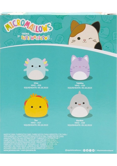 Micromallows Squishmallows Mini Yumuşak Peluş Oyuncak 16 Lı Figür Seti - 6 Cm Çok Renkli