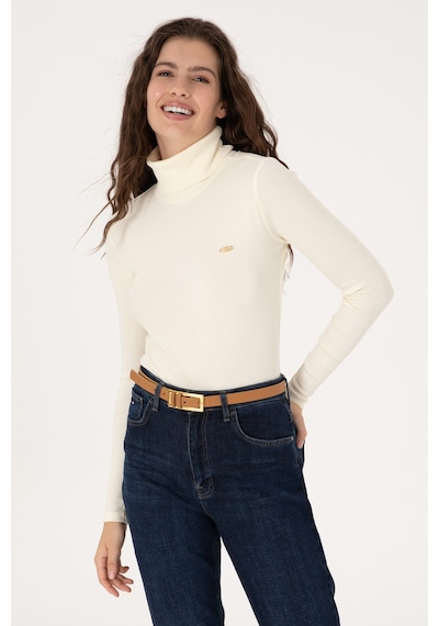 U.S. Polo Assn. Kadın Krem Balıkçı Yaka Sweatshırt 50313430-VR256
