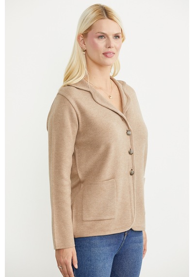 Sementa Oversize Cepli Triko Ceket - Bej