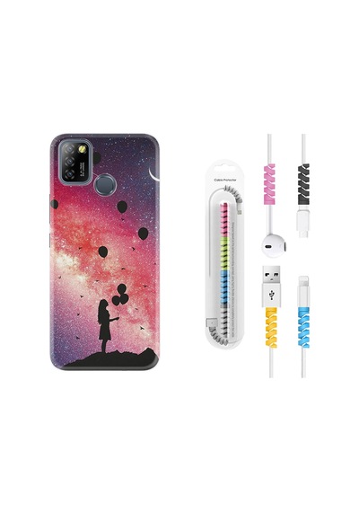 Infinix Smart 5 Kılıf Kablo Koruyuculu Flowers Cat 2 1349