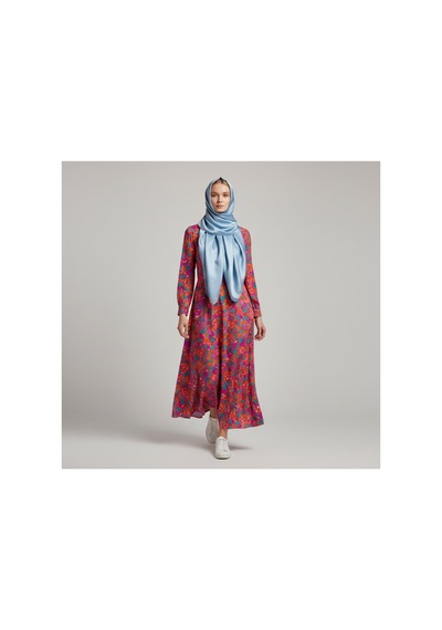 Deserto Fashion Saf İpek Saten Eşarp Parlak & Mat Yüzey 90x90-1783 Çok Renkli