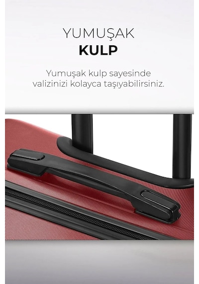 Polo&sky Spring Model Vişne Renk Kabin Boy Valiz Bavul Vişne