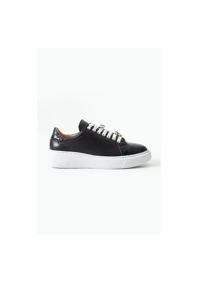 Dericia Shoes Icon Hakiki Deri Günlük Rahat Kadın Sneaker Siyah