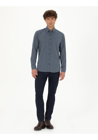 Pierre Cardin Erkek Koyu Mavi Gömlek Desenli 50275625-vr032 Koyu Mavi