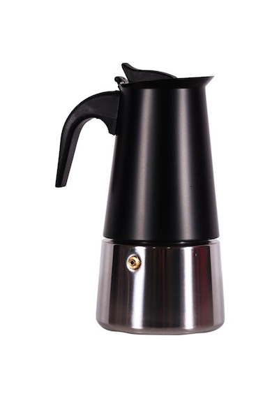 Any Morning Fe001-6 Espresso Kahve Makinesi Paslanmaz Çelik İndüksiyonlu Moka Pot 300 Ml Siyah