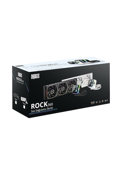 Dragos Rock Lcd Ekranlı 360mm Argb Siyah İşlemci Sıvı Soğutucu