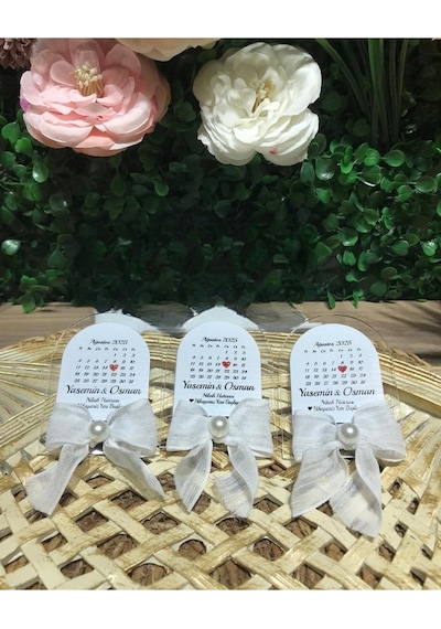 Uv Baskı Pleksi Magnet Söz, Nişan, Nikah, Düğün, Kına 10 Adet Fuşya