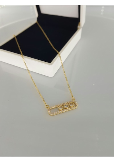 Tria Çelik Gold Rengi Kolye