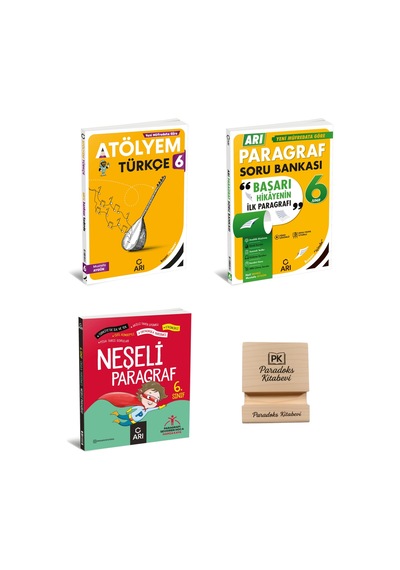Arı 6. Sınıf Türkçe Atölyem Paragraf Soru Bankası Ve Neşeli Paragraf 3lü Set + Telefon Standı