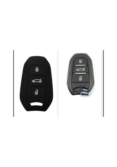 Peugeot 308 508 2008 3008 4008 5008 Rifter Silikon Anahtar Kılıfı Eller Serbest Siyah Renk