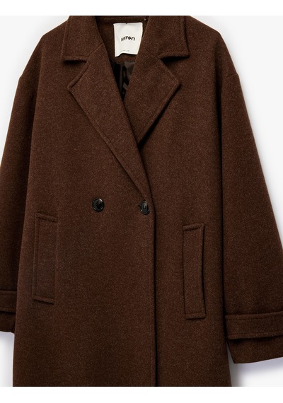 Koton Uzun Kollu Düğmeli Cepli Kruvaze Uzun Oversize Kaşe Kaban Kahverengi 6sak00035ew Kahverengi Koton Uzun Kollu Düğmeli Cepli Kruvaze Uzun Oversize Kaşe Kaban Kahverengi 6sak00035ew Kahverengi