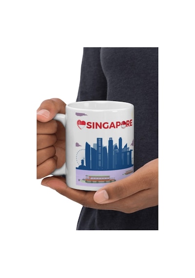 Singapur Kupa Bardak 2 Adet Seyahat Hatıra Singapore Mug