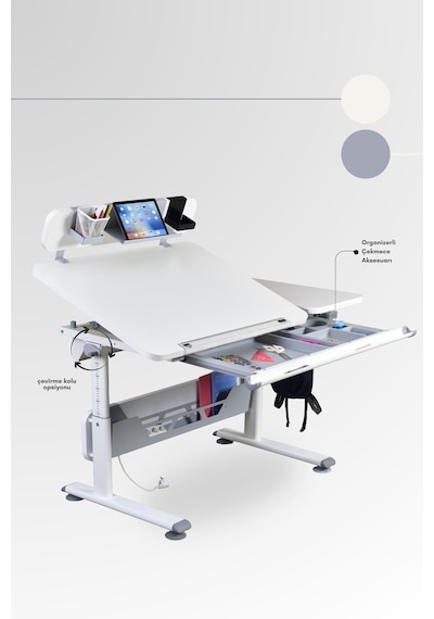 Vega Standart Yükseklik Ve Eğim Ayarlı, Çekmeceli Bilgisayar Masası, Ofis Ve Çalışma Masası Gri Gri Vega Standart Yükseklik Ve Eğim Ayarlı, Çekmeceli Bilgisayar Masası, Ofis Ve Çalışma Masası Gri Gri