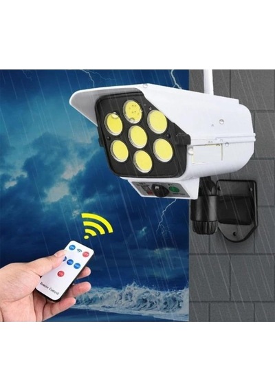 4 Adet Güneş Enerjili Sokak Lambası Sahte Kamera Solar Bahçe Lambası Solar Armatür 3mod 77 Led