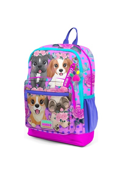 Kids Mor Pembe Anime Kedi Desenli 5'li Okul Çanta Seti 5set23753