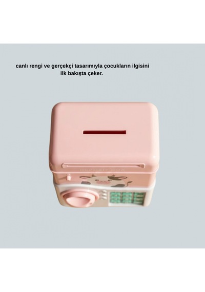 Pembe Atm Kumbara Şifreli, Işıklı Ve Sesli Elektronik Çocuk Kumbarası