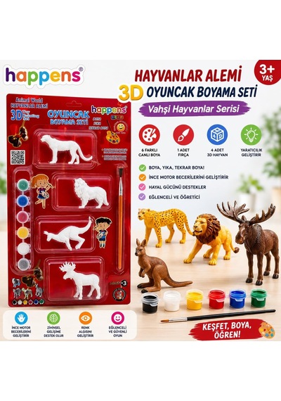 Aslan Kaplan 3d Oyuncak Boyama Seti Eğitici Boya Seti Oyuncak Yıkanabilir Set-2
