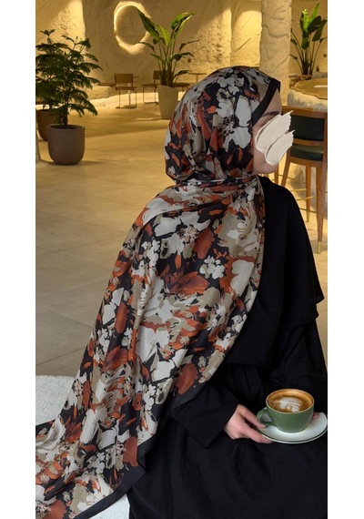 Qalortex Scarf Pamuklu Garden Desen Şal-taba