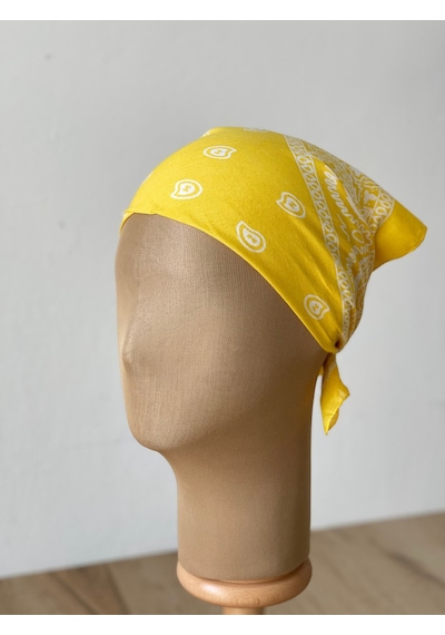 Pamuklu Klasik Desen Unisex Bandana Renkli Bandana Etnik Desenli A Kalite Bandana Sarı
