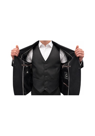 Erkek Slim Fit Takım Elbise Düz Dokulu Kırışmaya Dayanıklı Likralı Polyviskon Kumaş, Sivri Yaka, Tek Düğmeli, Çift Yır Siyah Erkek Slim Fit Takım Elbise Düz Dokulu Kırışmaya Dayanıklı Likralı Polyviskon Kumaş, Sivri Yaka, Tek Düğmeli, Çift Yır Siyah