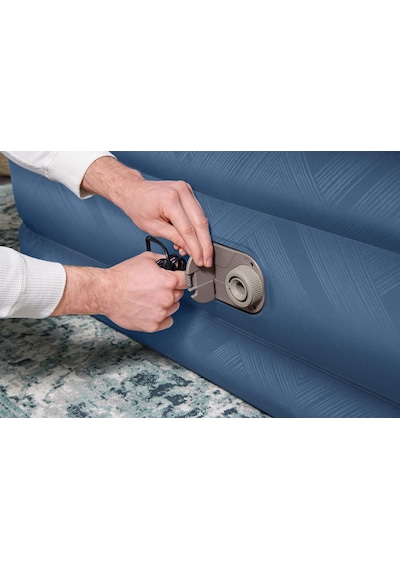 Bestway 69075 Fortech Yorgan Dokulu Çift Kişilik Dahili Elektrikli Pompalı Şişme Yatak 2.03m X 1.52m X 46cm Mavi