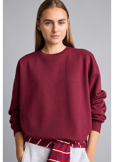 Defacto Oversıze Bisiklet Yaka Basıc Kalın Sweatshirt F9628ax26aubr115 Bordo-br115