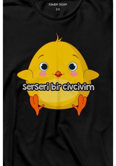 Ben Serseri Bir Civcivim Tavuk Sarı Civciv Uzun Kollu Tişört Baskılı T-shirt 001