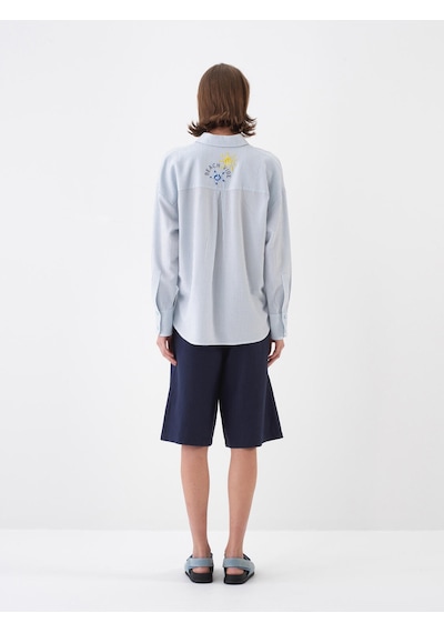 Xint Lacivert %100 Keten Oversize Şort 275434 Xint Lacivert %100 Keten Oversize Şort 275434