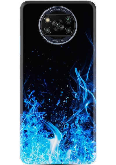 Xiaomi Poco X3 Pro Kılıf Silikon Desen Özel Seri Blue Fire 1678