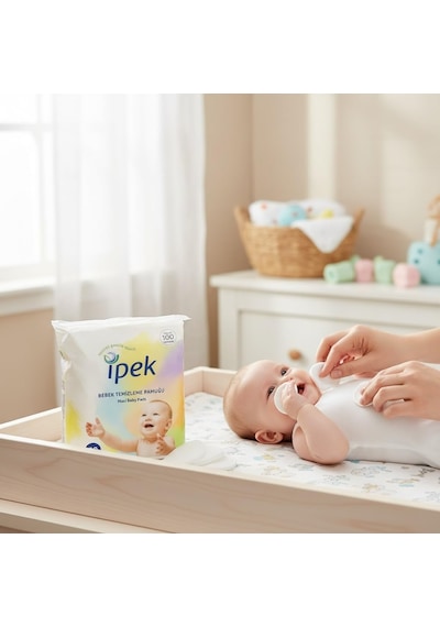 Bebek Temizleme Pamuğu 60'li %100 Saf Pamuk Maxi Baby Pads / Ultra Yumuşak, Hipoalerjenik, Hassas Cilt Bebek Temizl