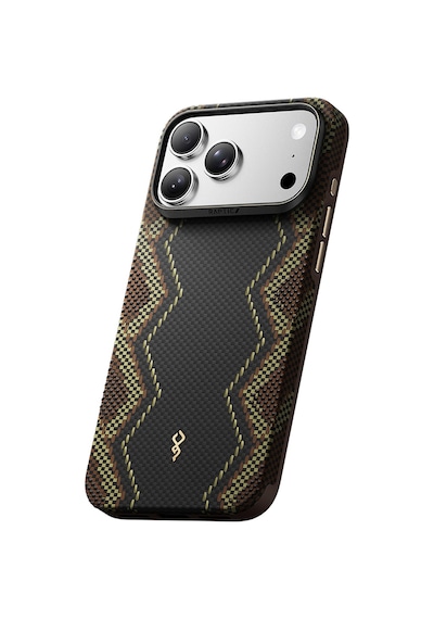 Apple iPhone Uyumlu 18 Pro Kılıf M-safe Şarj Özellikli Raptic Aramid Dual Ultra Scepter Serisi Karbon Kapak Siyah