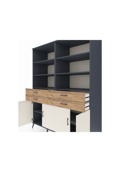 Kronos Gardrop 8 Raflı 4 Çekmeceli 4 Kapaklı 176x59x221 Antrasit-aytaşı/çam Aytaşı/çam Kronos Gardrop 8 Raflı 4 Çekmeceli 4 Kapaklı 176x59x221 Antrasit-aytaşı/çam Aytaşı/çam