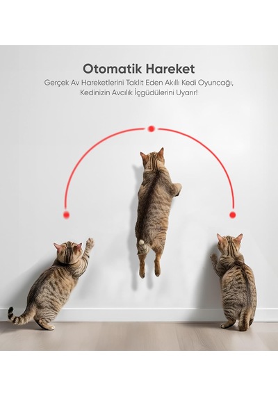 Şımart Akıllı Kedi Oyuncağı, Otomatik Lazer Ve Bluetooth Kontrollü