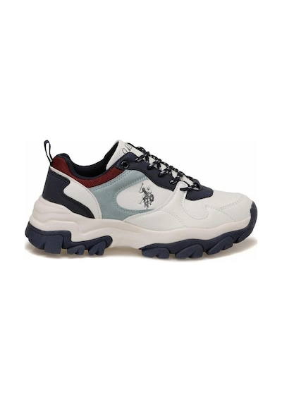 U.s. Polo Assn. Tracky Beyaz Mavi Kalın Taban Kadın Spor Ayakkabı Sneaker Beyaz