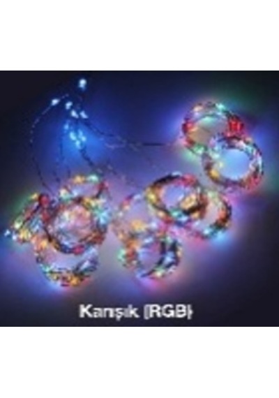 Tel Perde Led 3 3m 300 Led Rgb Açık Gri