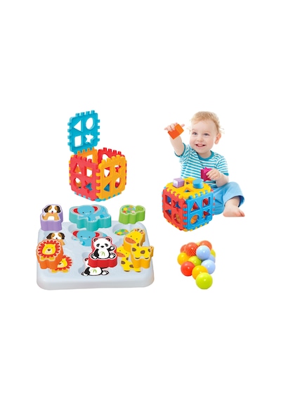 Sevimli Hayvanlar Bultak + Bul-Tak Puzzle + 10 Adet Havuz Top He