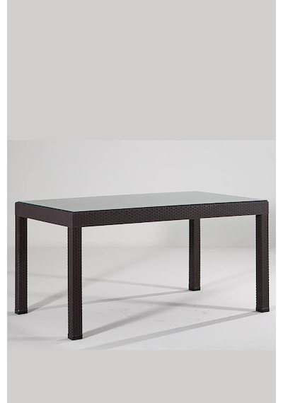 Tr Rattan Large Camlı Kahve Masa Takımı Bahçe&balkon 1 Camlı Masa + 6 Sandalye Diğer