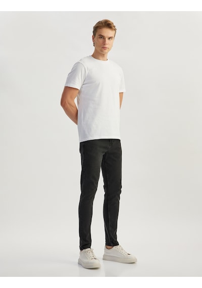 Koton Normal Bel Pamuklu Skinny Fit Jean Pantolon - Michael Jean Siyah 5sam40076ıd