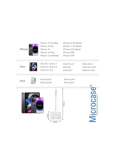 Usb 3.0 iPhone Apple Uyumlu iPad  Lightning Şarj Ve Kamera Adaptörü Pd30 Al4115